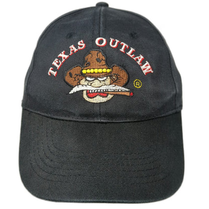 Texas Outlaw Baseball Cap Black One Size Fireworks Mascot Strapback Hat Logo