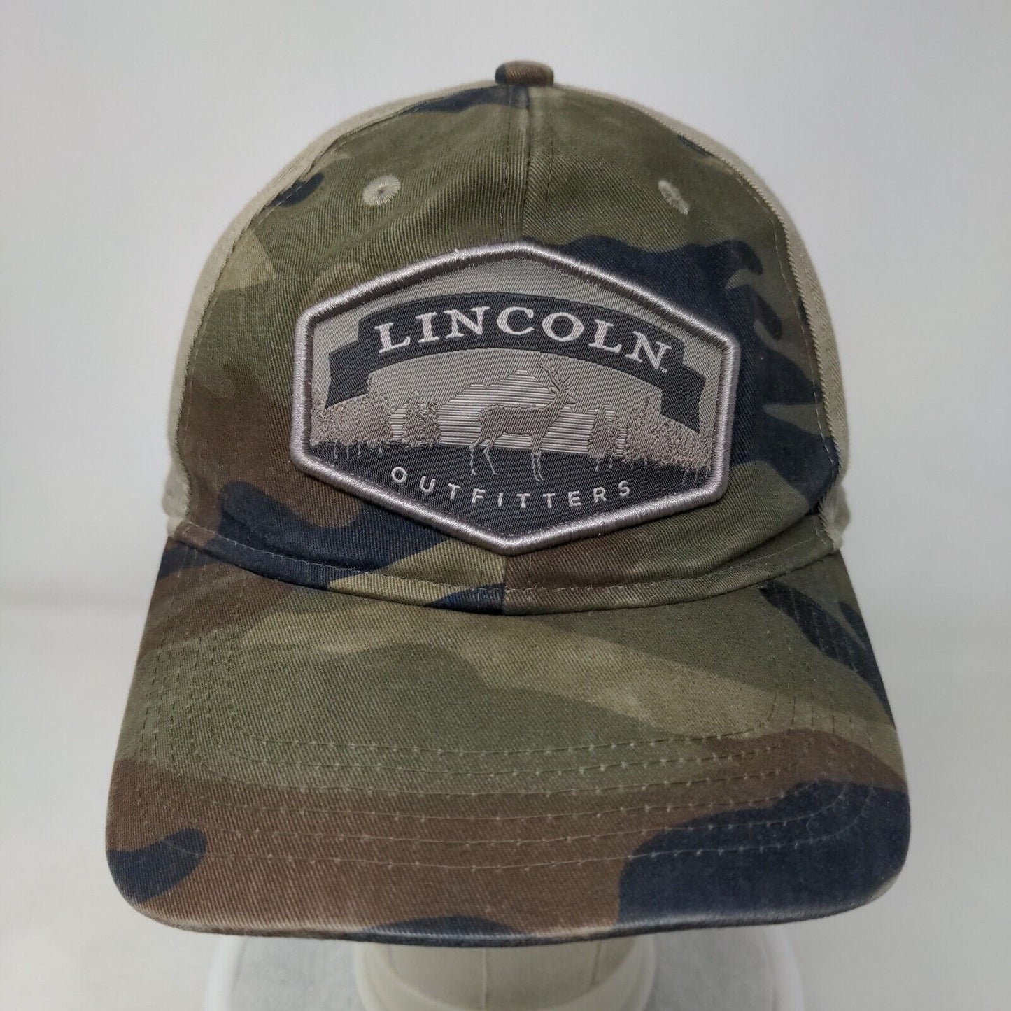 Lincoln Outfitters Patch Strapback Hat Camo OSFM Adjustable Outdoor Cap