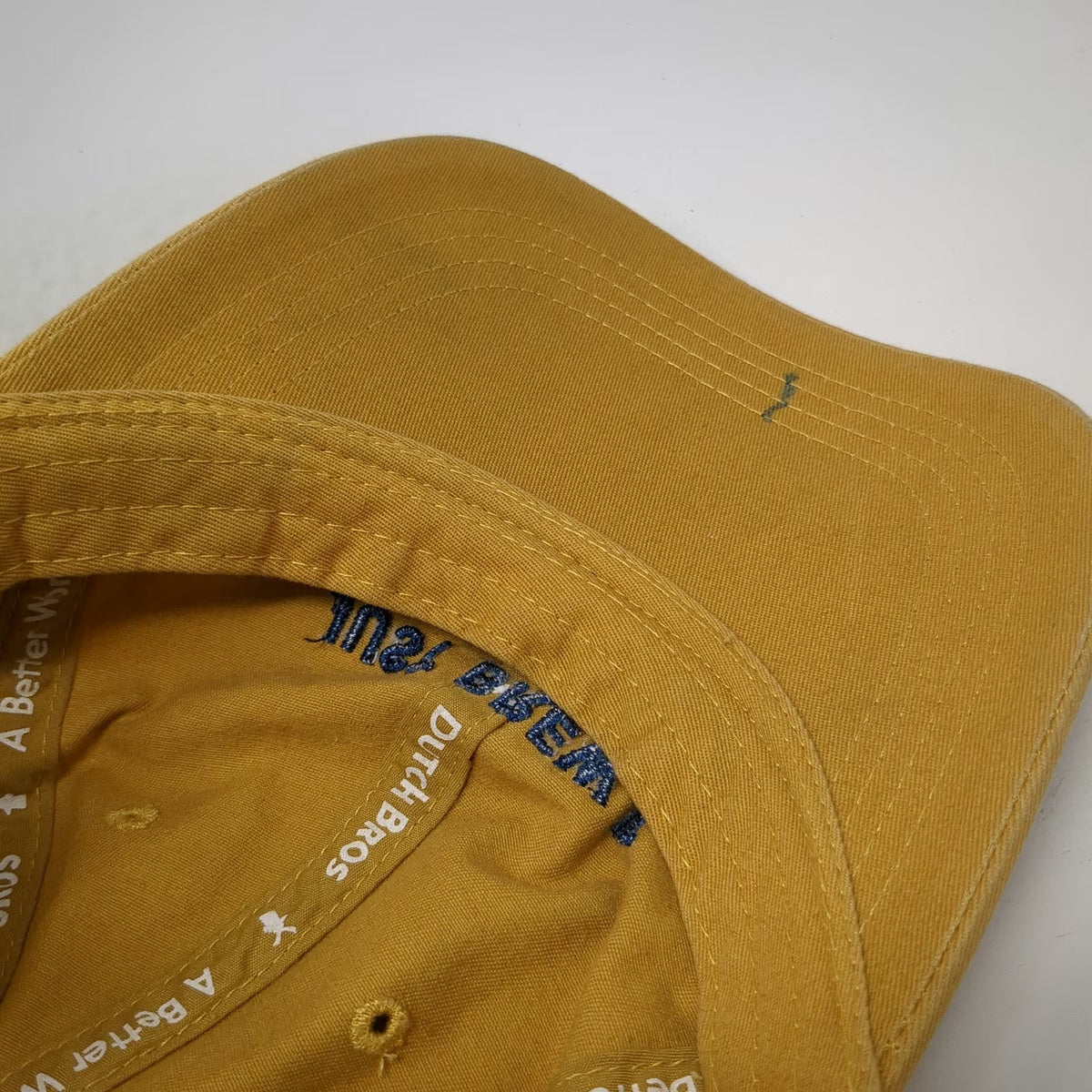 Dutch Bros Baseball Cap Yellow One Size Just Brew It Hat Slideback Blue Cotton