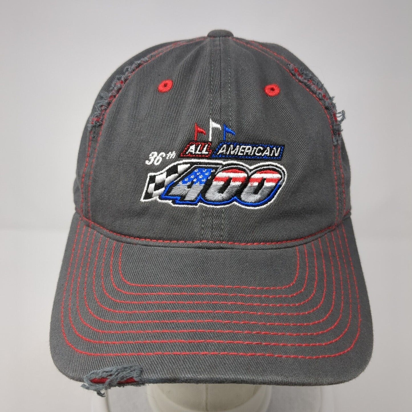 36th All American 400 Strapback Hat Gray One Size Adjustable District