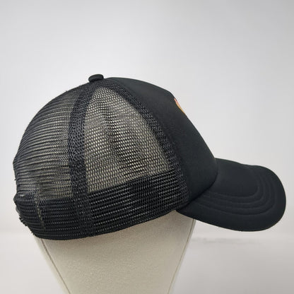 Volcom Trucker Hat Black OSFM Snapback Tropical Parrot Palm Leaf Mesh Back Foam