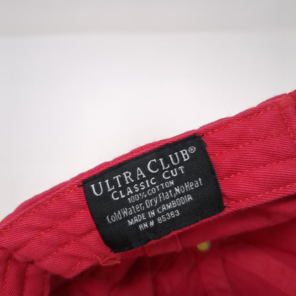 Holy Cross Strapback Hat Red OS Adjustable Classic Cut Rhinestone UltraClub