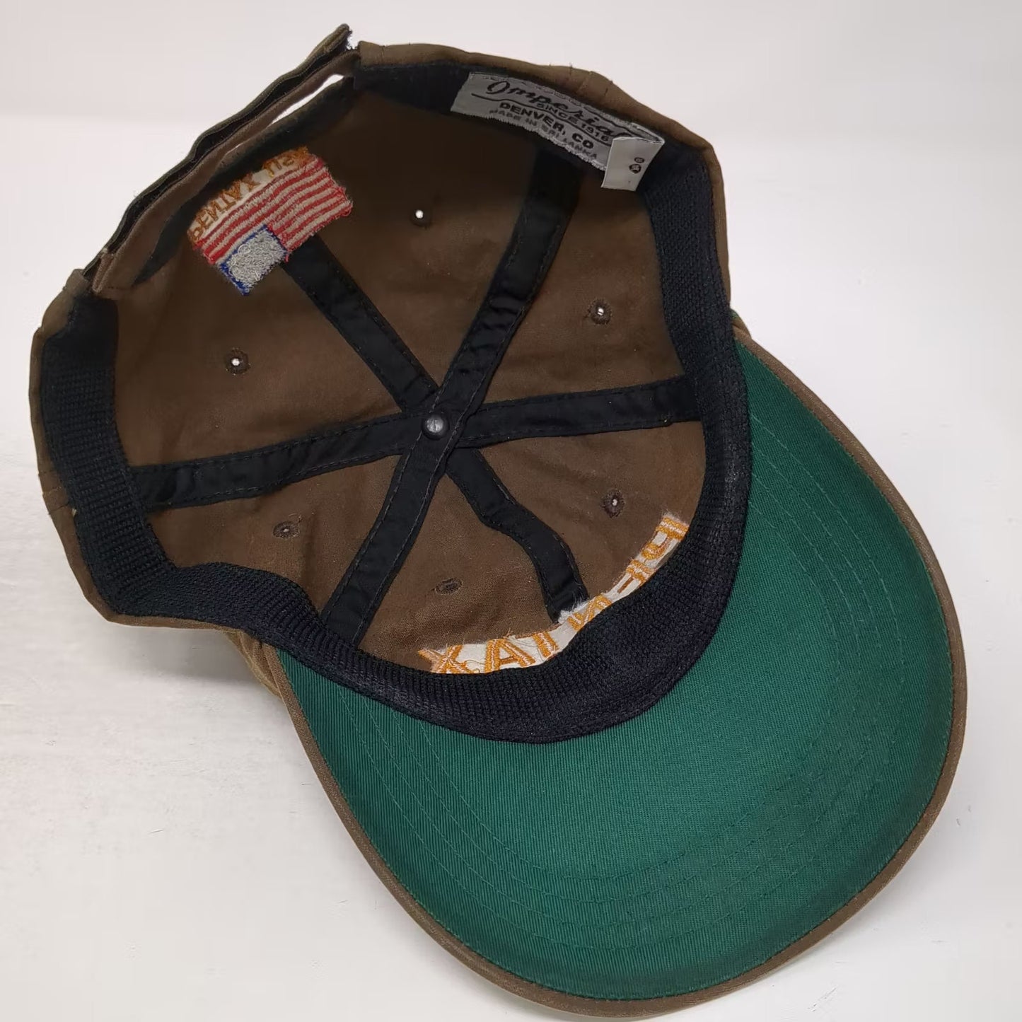 Imperial Pentax Sport Optics Brown Baseball Cap Hat One Size USA Flag Adjustable
