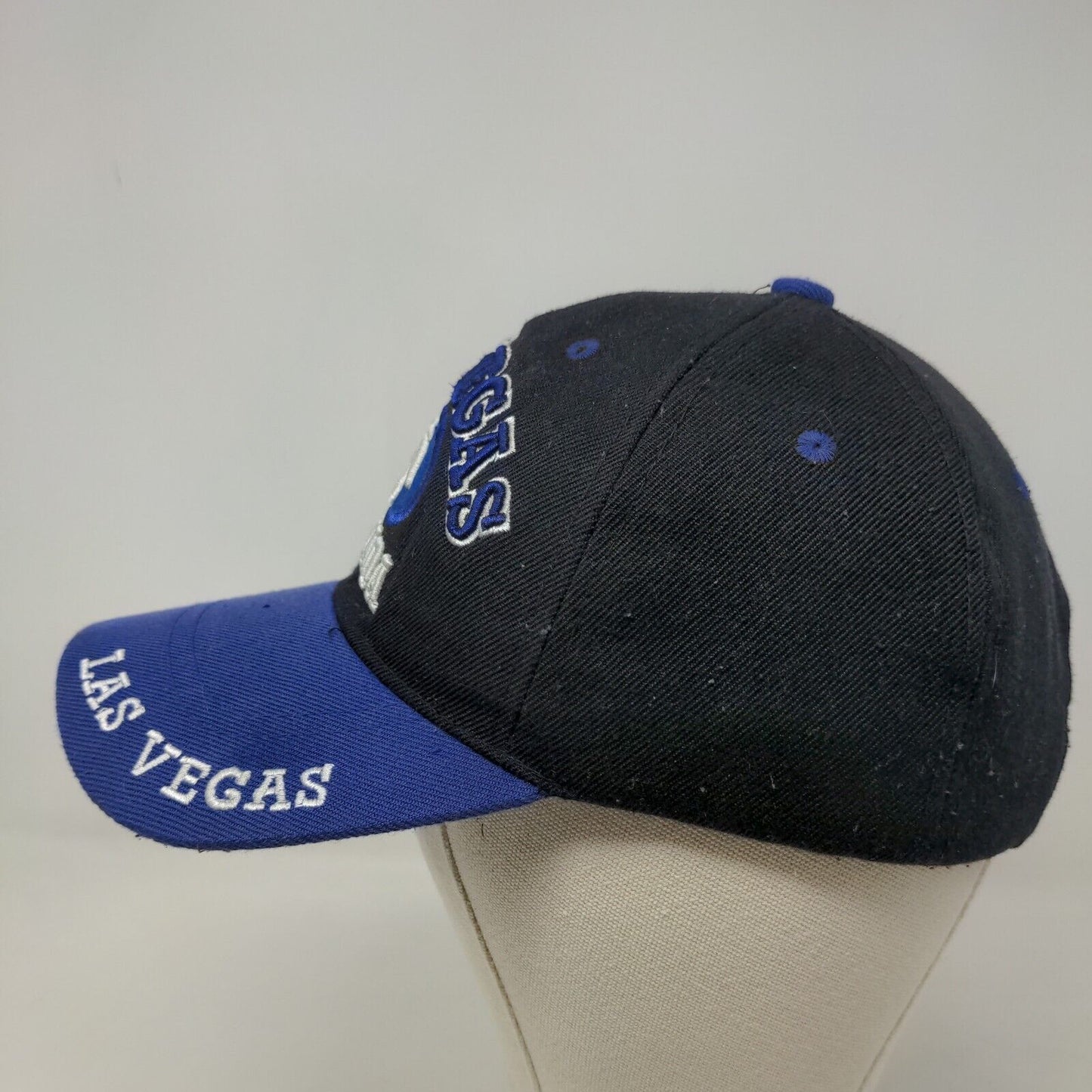 Chelona Men's Strapback Hat Black Blue Embroidered Las Vegas Logo