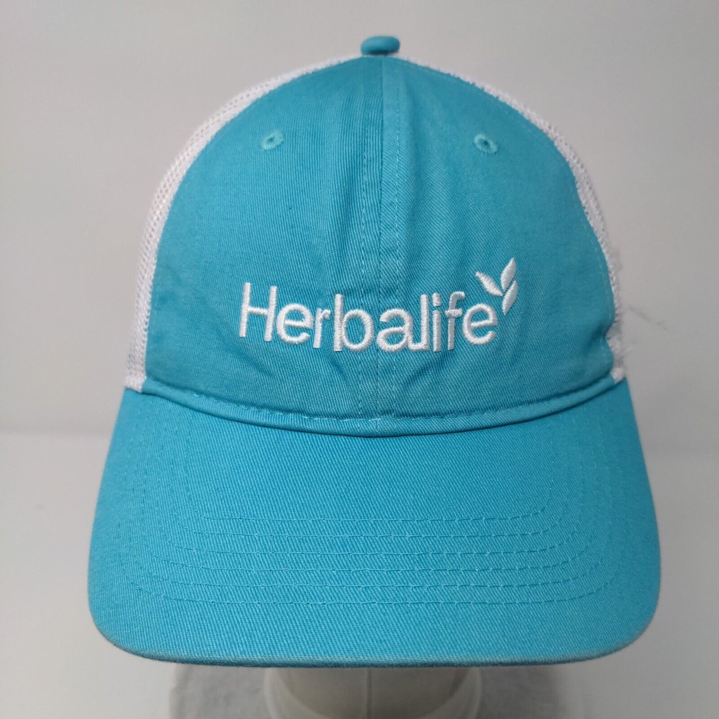 Herbalife Strapback Trucker Hat Blue OSFA Adjustable Embroidered Mesh Back