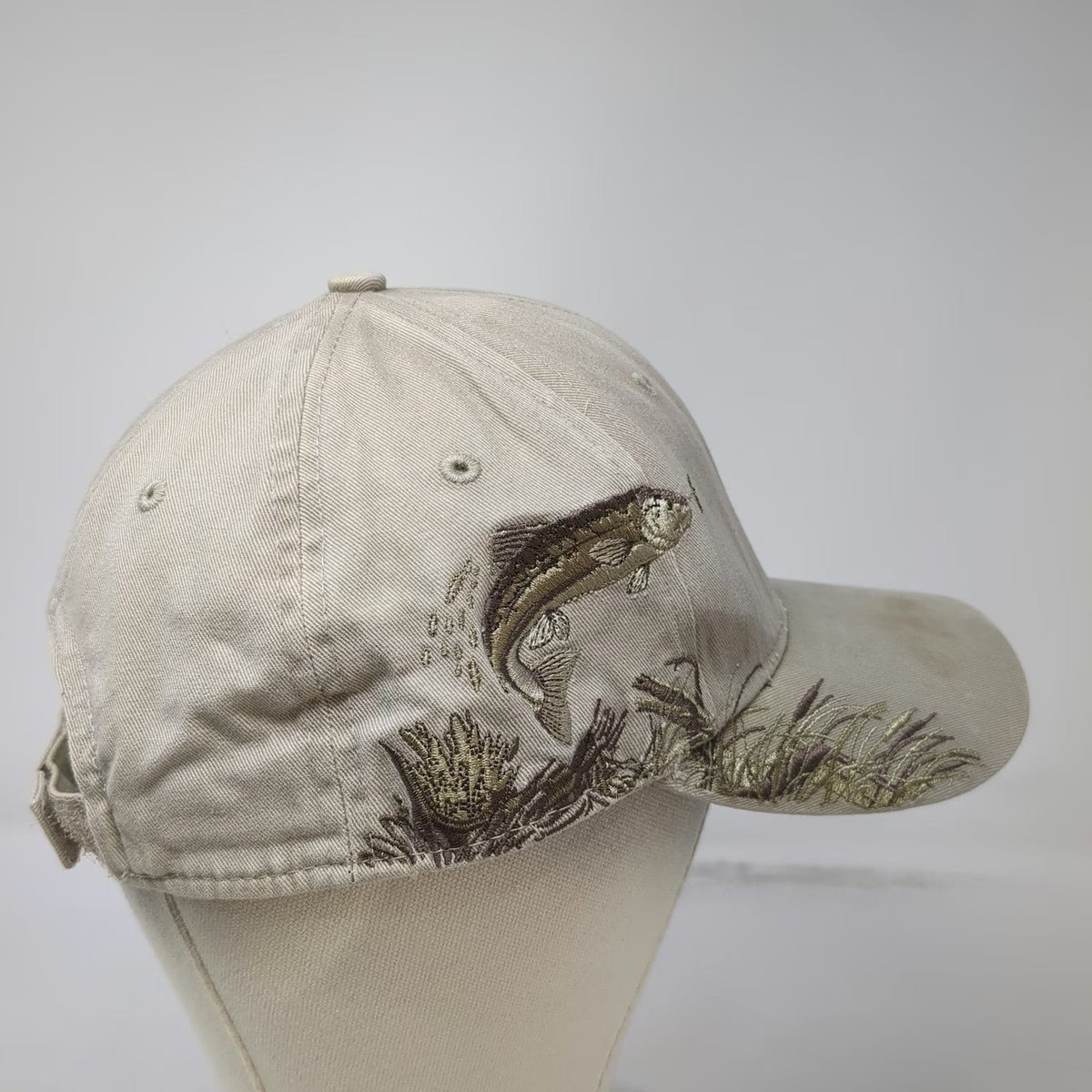 Dri Duck Baseball Cap Beige One Size Lakeside Lodge Idaho Fish Fishing Hat Trout