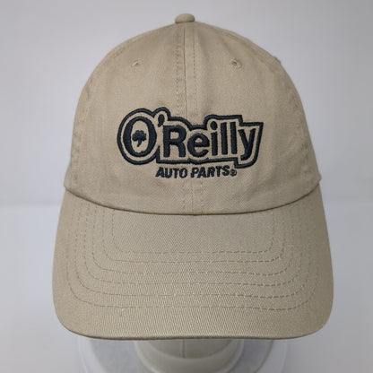 O' Reilly Auto Parts Strapback Hat Tan One Size Adjustable Embroidered 6 Panel