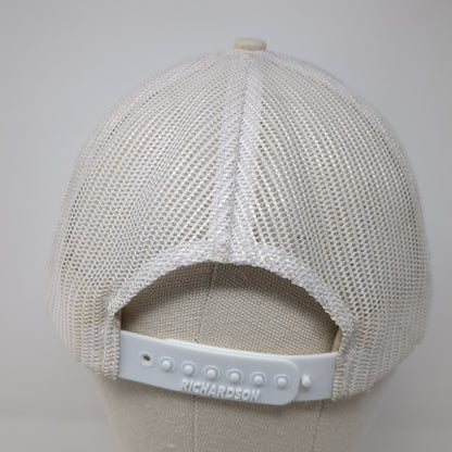 Golf 208 Snapback Trucker Hat Beige One Size Adjustable Mesh Back Richardson
