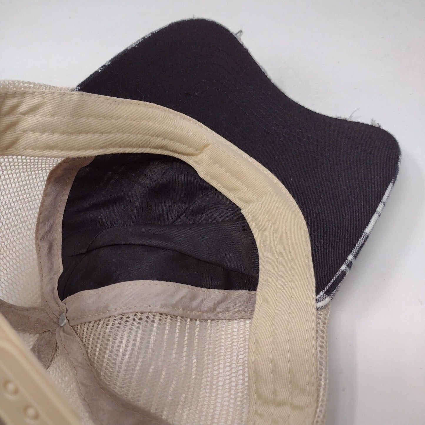 I Run On Caffeine Chaos And Cuss Words Trucker Hat Multi One Size Plaid