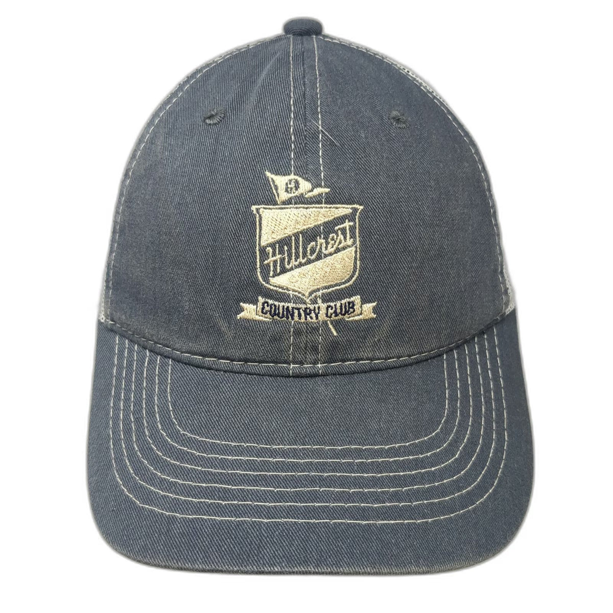 Town Talk Trucker Hat Blue One Size Mesh Snapback Hillcrest Country Club Golf