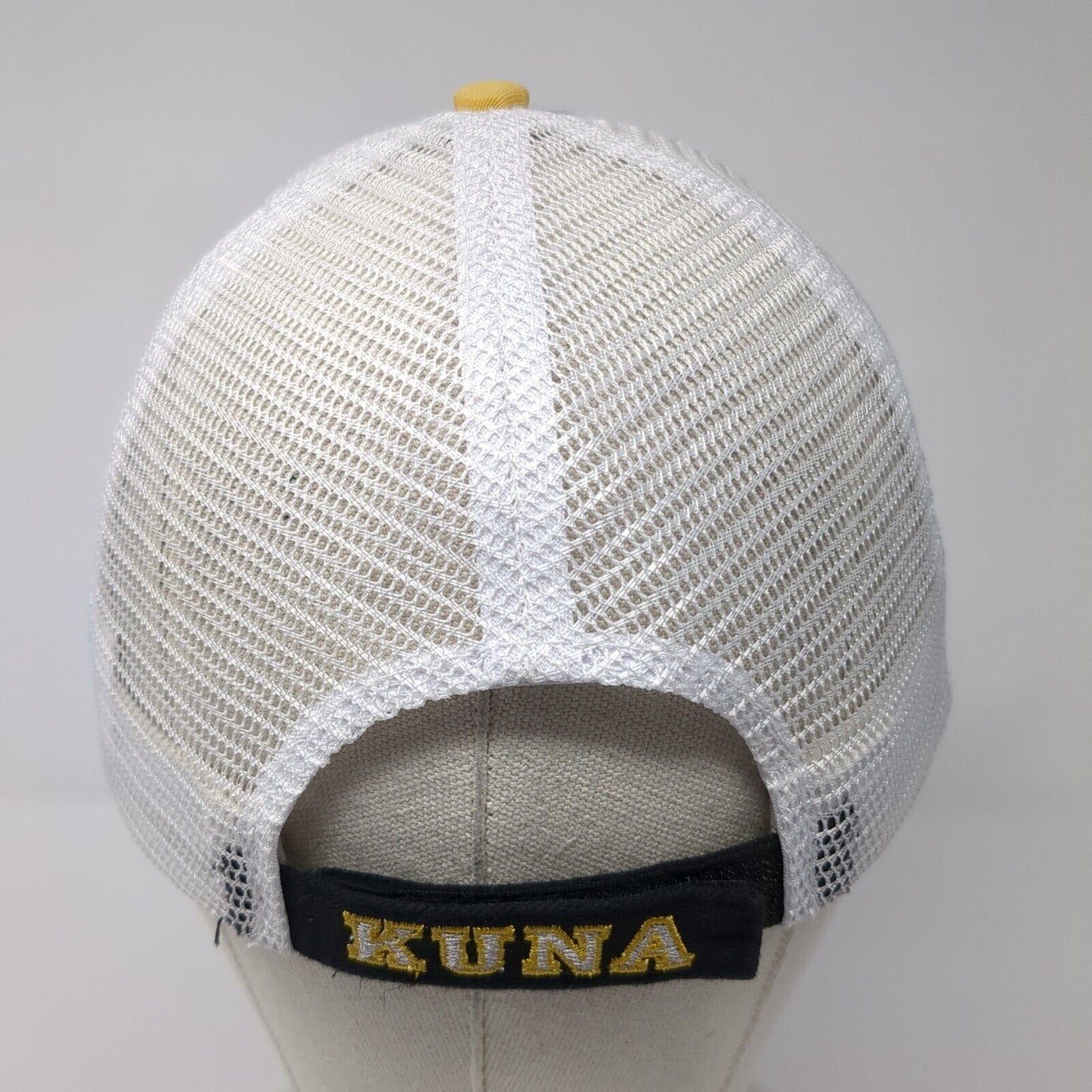 Kuna Strapback Trucker Hat Black One Size Adjustable Embroidered Mesh Back