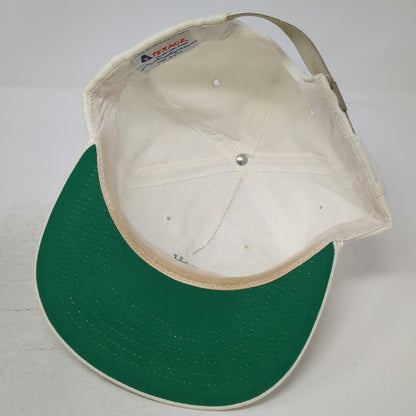Texace Trucker Hat White Rolex Logo Rope Brim Green Underbrim Made USA Vintage