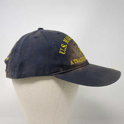 US Marine Corps Blue OSFM Baseball Cap EGA Semper Fi USMC Always a Marine Hat