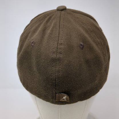 Kangol Kangaroo Fitted Hat Brown L/XL Embroidered Flexfit 6 Panel