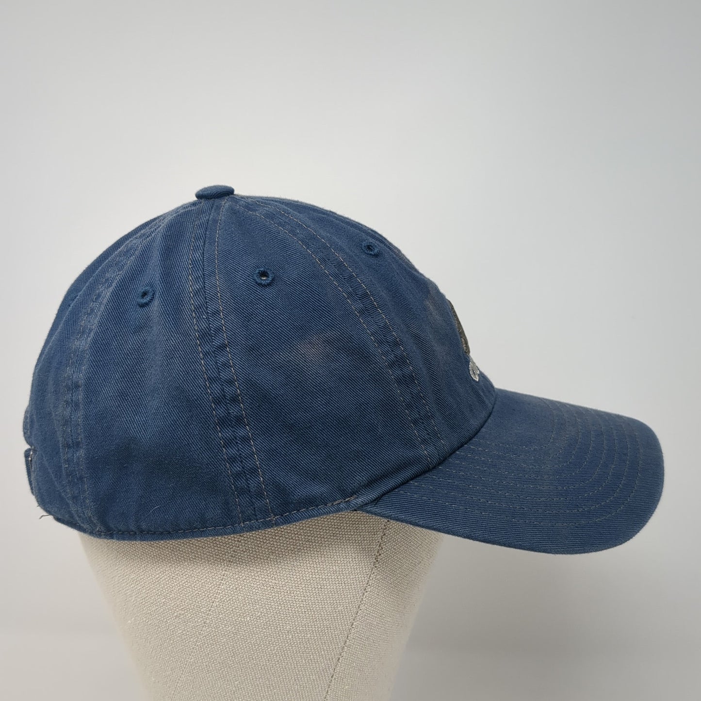 Adidas Slideback Hat Blue One Size Embroidered 3 Stripes Logo Adjustable