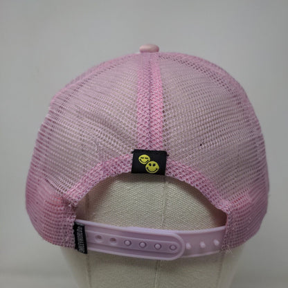 Smiley World Snapback Mesh Back Trucker Hat Pink OSFM H3 Headwear