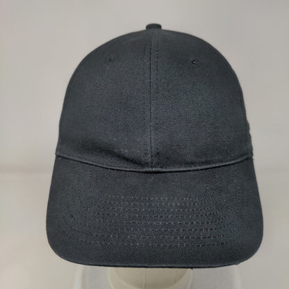 Unbranded Strapback Hat Black One Size Adjustable Vented Holes 6 Panel Blank