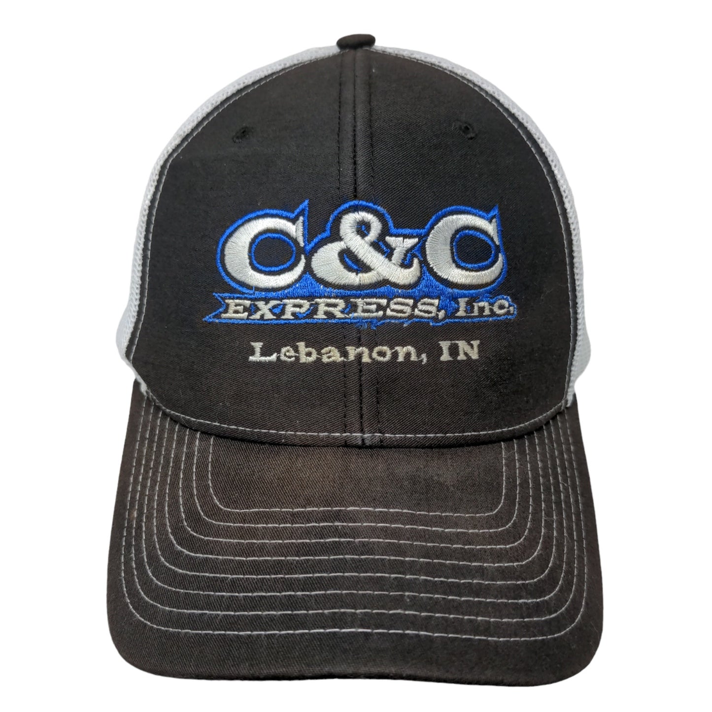 Richardson Men's Snapback Mesh Back Hat Black C&C Express Embroidered Logo