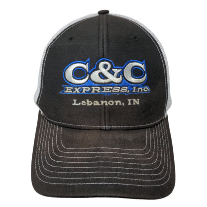 Richardson Men's Snapback Mesh Back Hat Black C&C Express Embroidered Logo