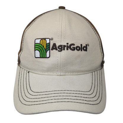 AgriGold Strapback Baseball Cap Brown One Size Adjustable Embroidered 6 Panel