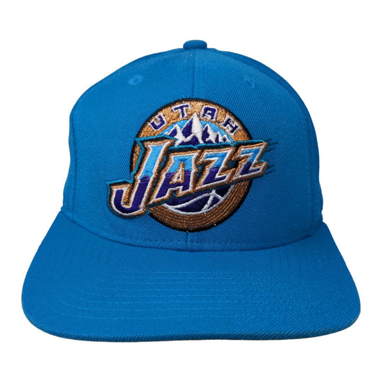 Mitchell & Ness Men's Snapback Hat Blue OSFA Embroidered Utah Jazz Logo