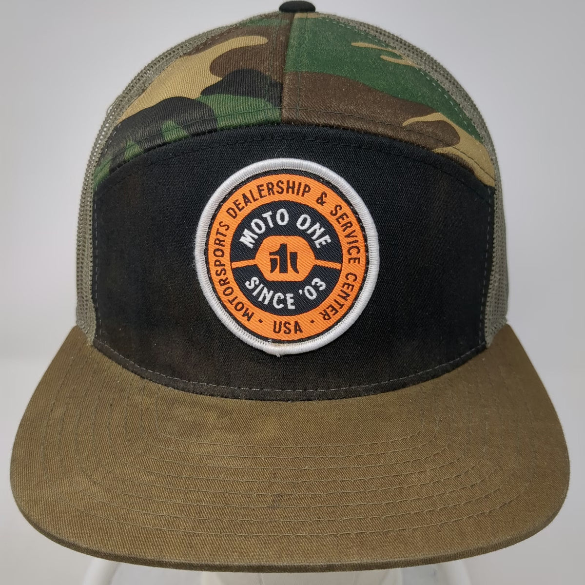 Richardson Trucker Hat Black Brown Camo Moto One Motorsports One Size Snapback