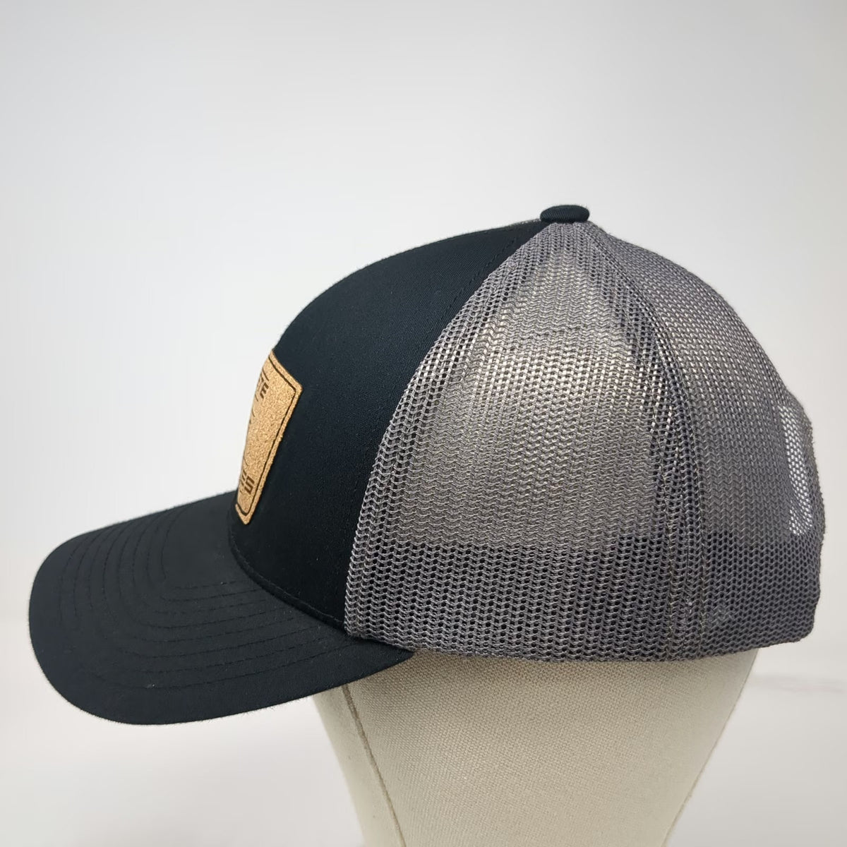 Pacific Headwear Trucker Hat Black Gray One Size Snapback Mesh Concrete Cutting