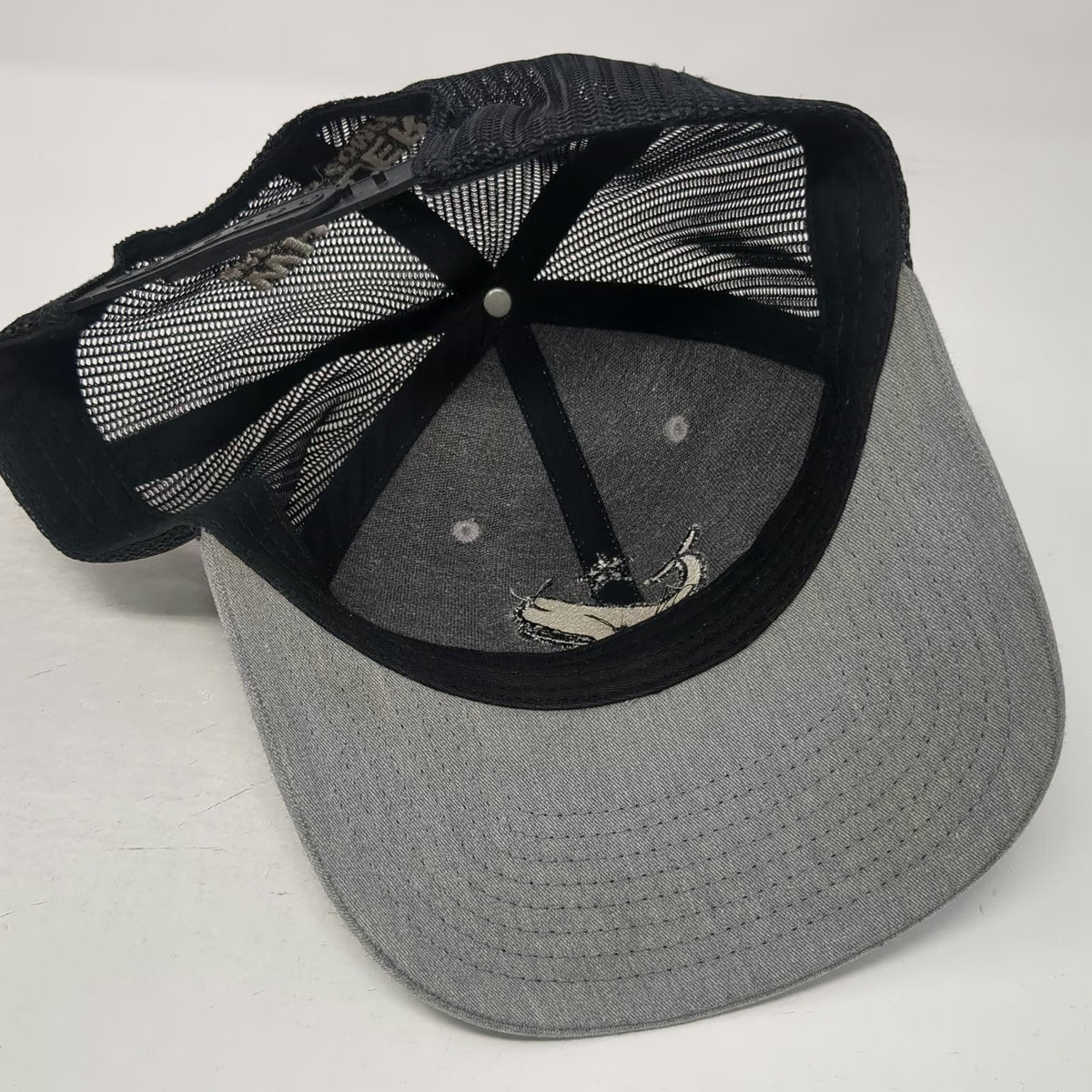 Whalers Brewing Company Trucker Hat Gray One Size Mesh Back Whale Star Snapback