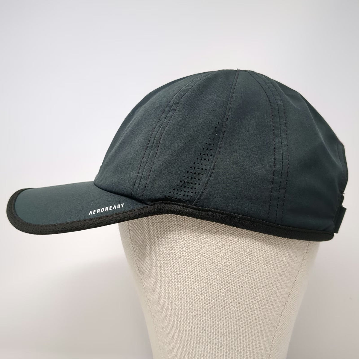Adidas Baseball Cap Gray One Size Aeroready Perforated Strapback Hat Running