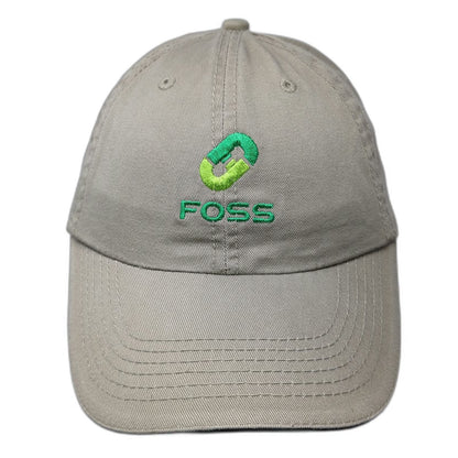 Port & Company Baseball Cap Beige One Size FOSS Embroidered Strapback Hat