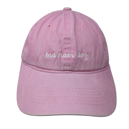 Bad Hair Day Slideback Hat Pink One Size Adjustable Embroidered 6 Panel