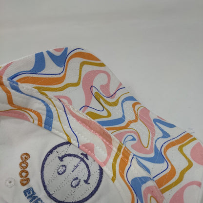 Good Energy Club Smiley Emoji Slideback Hat White OSFM Adjustable Embroidered