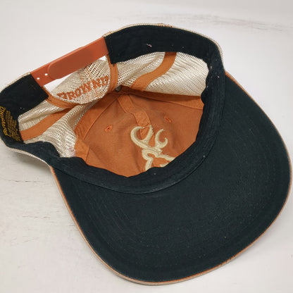 Browning Trucker Hat Brown One Size Buckmark Logo Mesh Back Snapback Hunting Hat