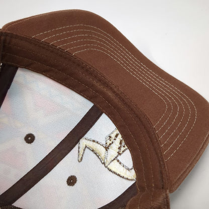 Go Left Apparel Co. Trucker Hat Brown OS Bull Skull Geometric Aztec Pattern