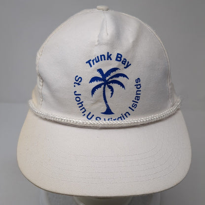 Trunk Bay Snapback Rope Hat White One Size Adjustable Solid Outdoor