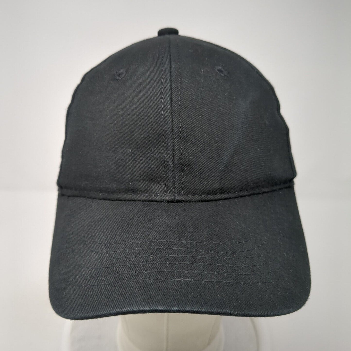 George Strapback Hat Black One Size Adjustable Vented Holes 6 Panel Blank
