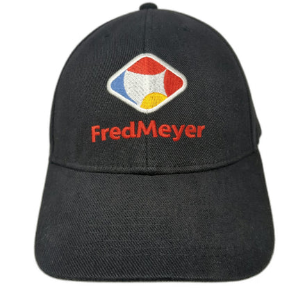 Fred Meyer Logo Black Baseball Cap One Size Slideback Strap Hat Retail Promo