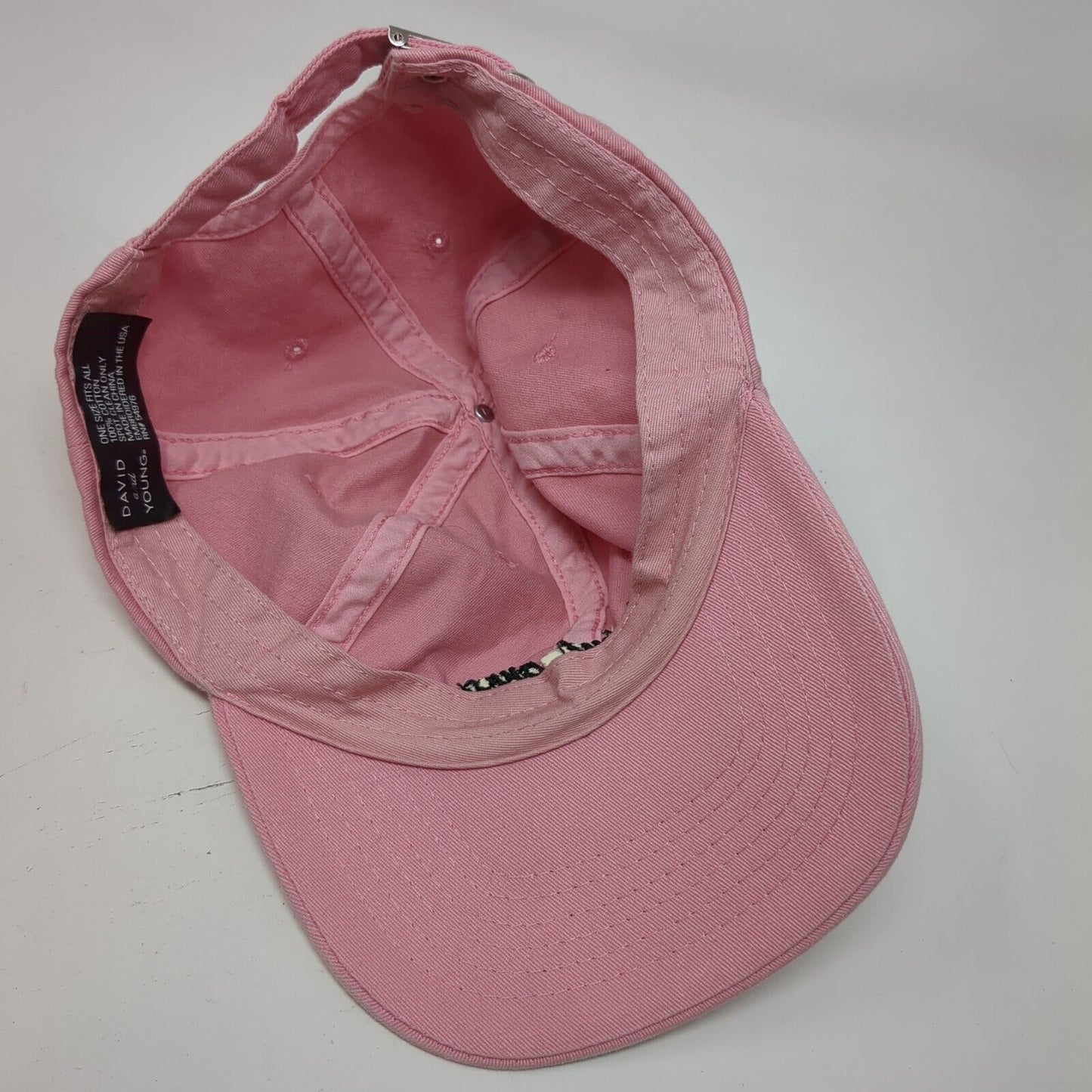Cute by Psycho Slideback Hat Pink OS Adjustable Embroidered David And Young
