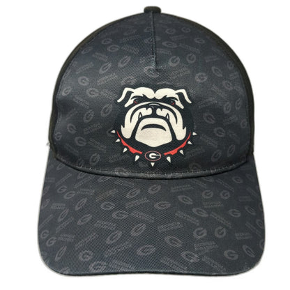 Three In 5 Panel Gray One Size Georgia Bulldogs Mascot Logo Snapback Hat
