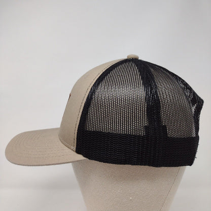 Scheels Snapback Trucker Hat Tan One Size Adjustable Mesh Back Patriotic 6 Panel
