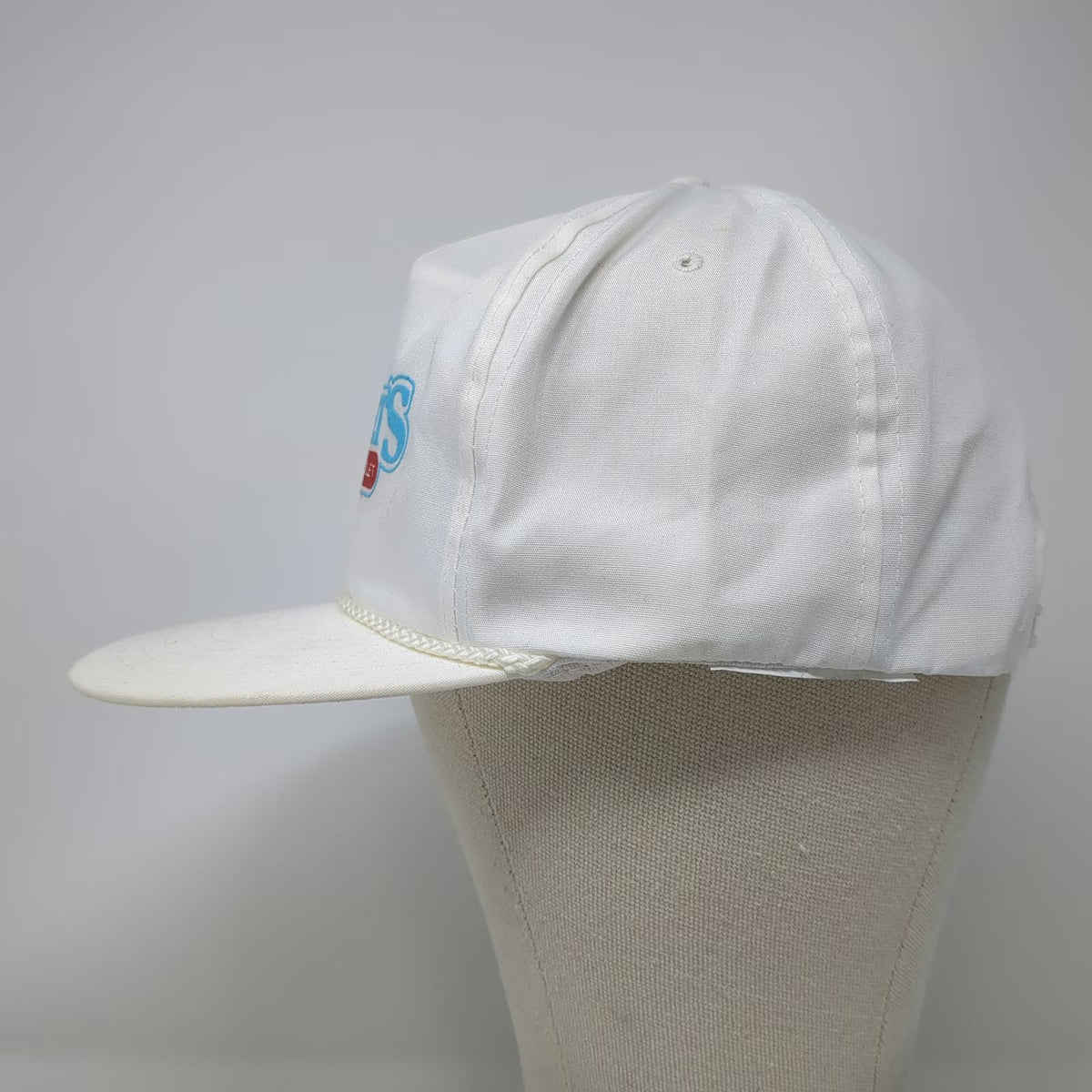 Winner 5 Panel White Hat One Size Snapback Rope Brim Sweet's Paint Outlet Logo