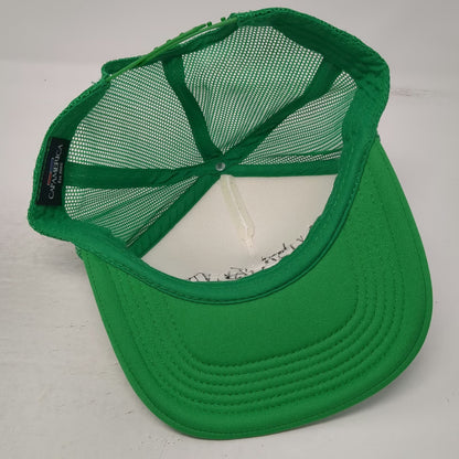 Cap America Green Trucker Hat One Size White Mesh Meatopia Snapback Rope