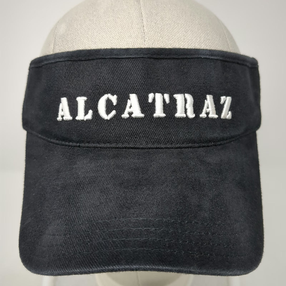 Captain Travel Visor Black One Size Alcatraz The Rock Embroidered Cotton Hat