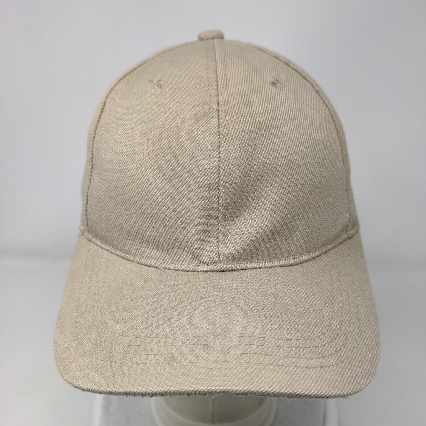 Unbranded Strapback Hat Tan One Size Solid Adjustable Blank 6 Panel