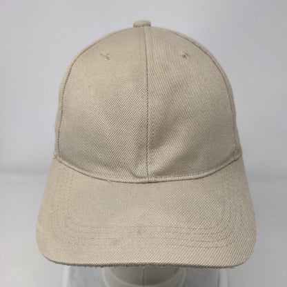 Unbranded Strapback Hat Tan One Size Solid Adjustable Blank 6 Panel