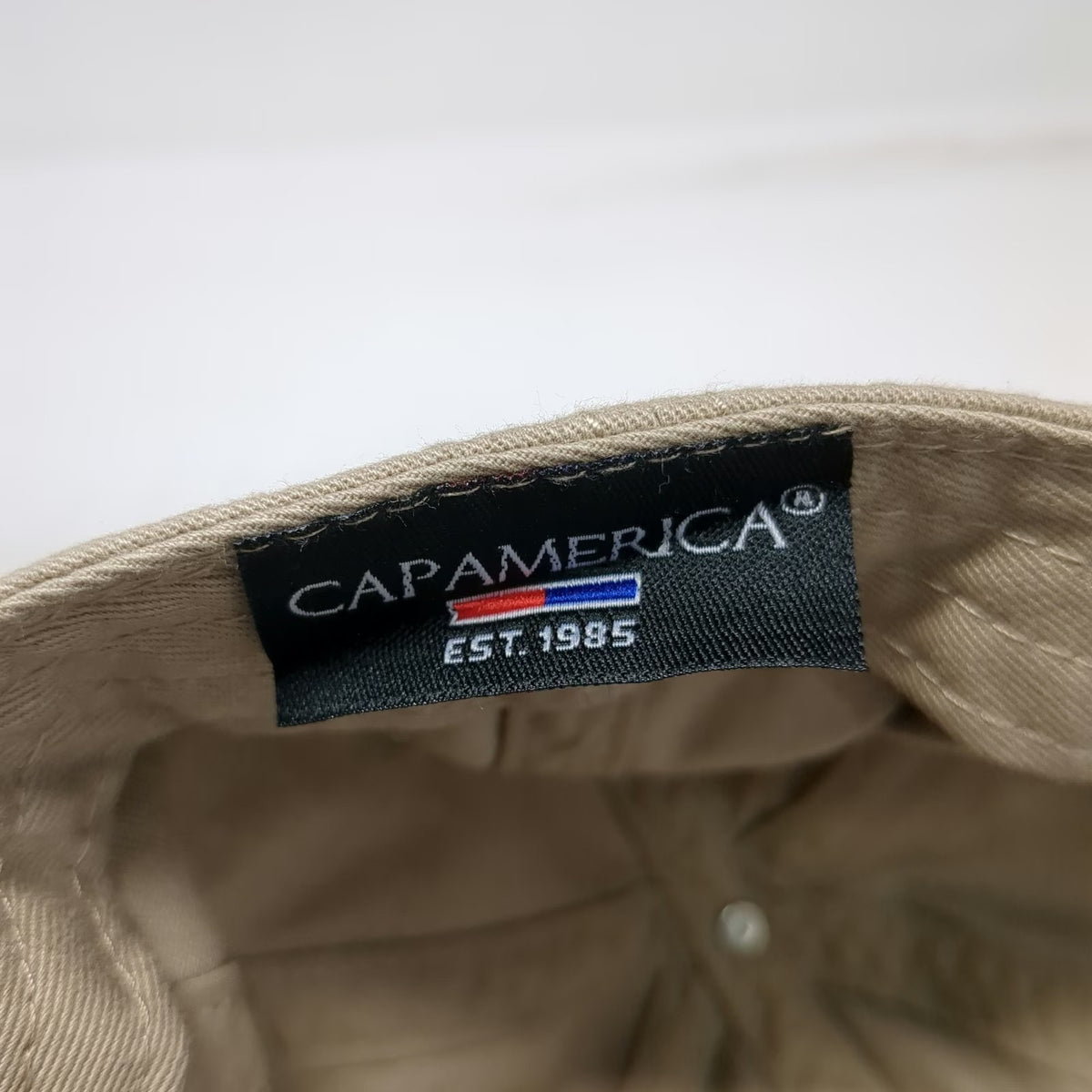 Cap America Baseball Cap Beige One Size Hat Slideback Cotton Camp Buck Freeman