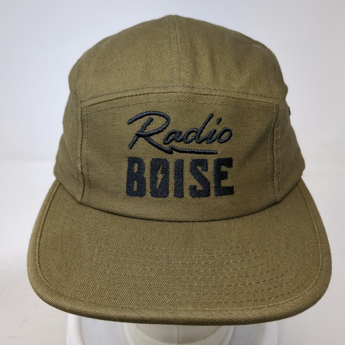 Yupoong 5 Panel Green One Size Hat Radio Boise Embroidered Strapback Cotton Cap