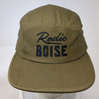 Yupoong 5 Panel Green One Size Hat Radio Boise Embroidered Strapback Cotton Cap