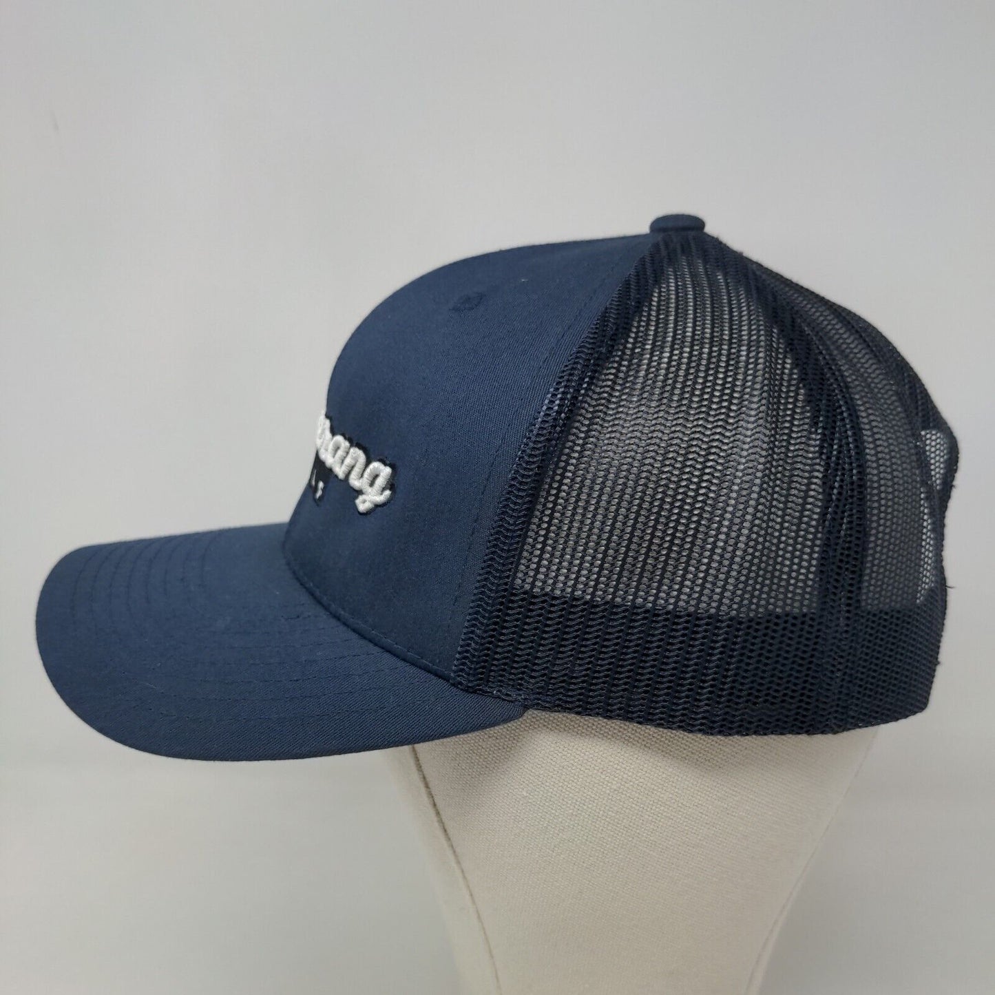 Yupoong Men's Snapback Mesh Back Hat Blue Embroidered Bangarang Golf Logo