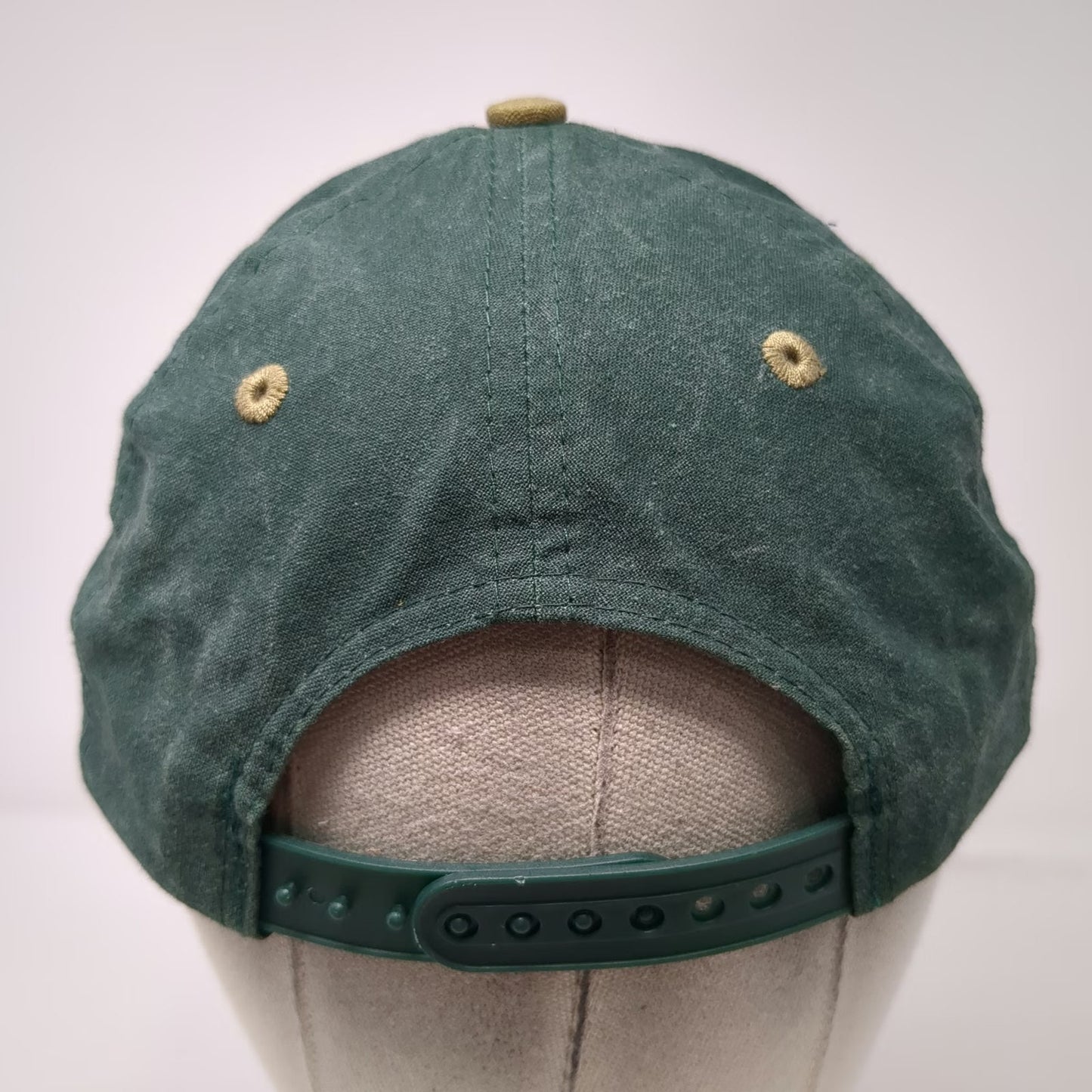 Head To Toe Snapback Green Beige Embroidered Salmon Fish Nappo Hat Vintage